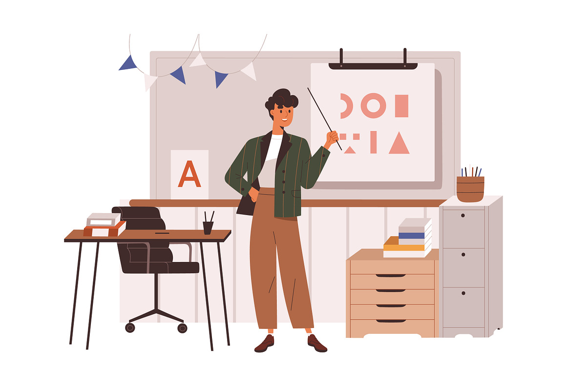 Teachers in school classroom set, an Education Illustration by Good Studio (Photo 5 of 9)