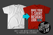 Men's T-Shirt Templates #02, a Shirt Mockup by TheVectorLab (Thumbnail 1 of 4)