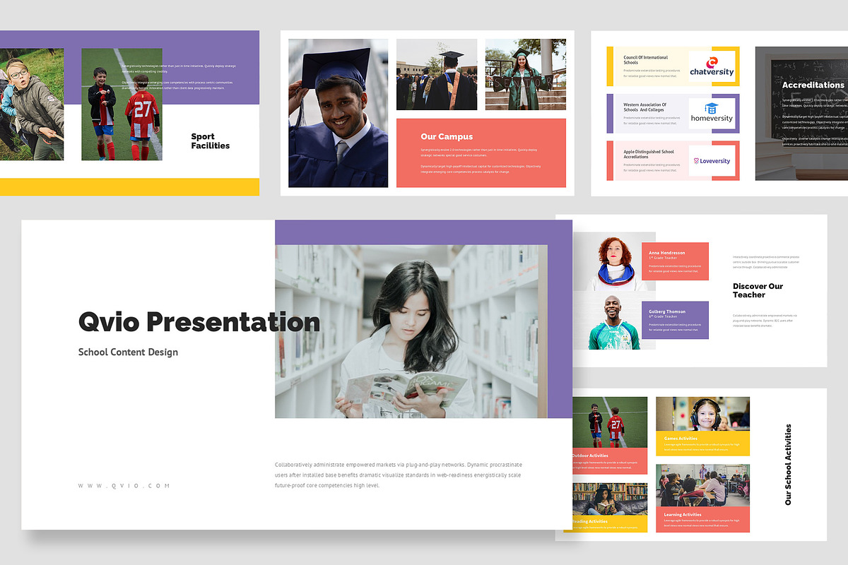 Qvio : School Promo Google Slides, a Presentation Template by Punkl Camp (Photo 1 of 16)