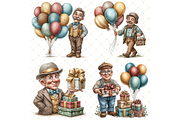 Man's Birthday Clipart JPG, a Person Illustration by Memories By Lea (Thumbnail 4 of 20)
