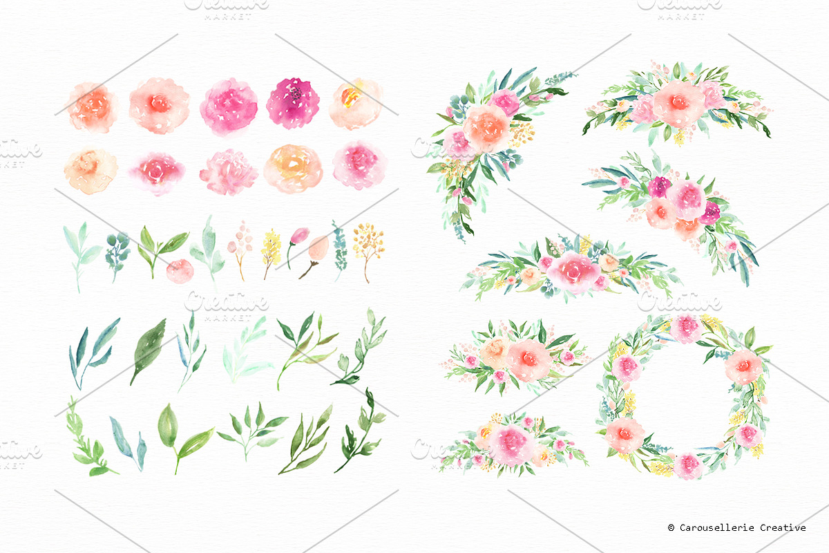 Ella's Blooms - Watercolor Flowers, an Illustration by Carousellerie Creative (Photo 4 of 4)