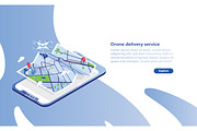 Drone delivery service, a Technology Illustration by Good Studio (Thumbnail 1 of 3)