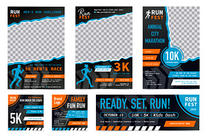 Run Fest Posters and Banners, a Marketing Template by Lettering_Logo