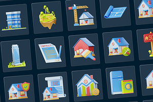 3D Real Estate Icons