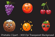 Funny Fruit Clipart Bundle, an Illustration by RobertsArt (Thumbnail 5 of 7)