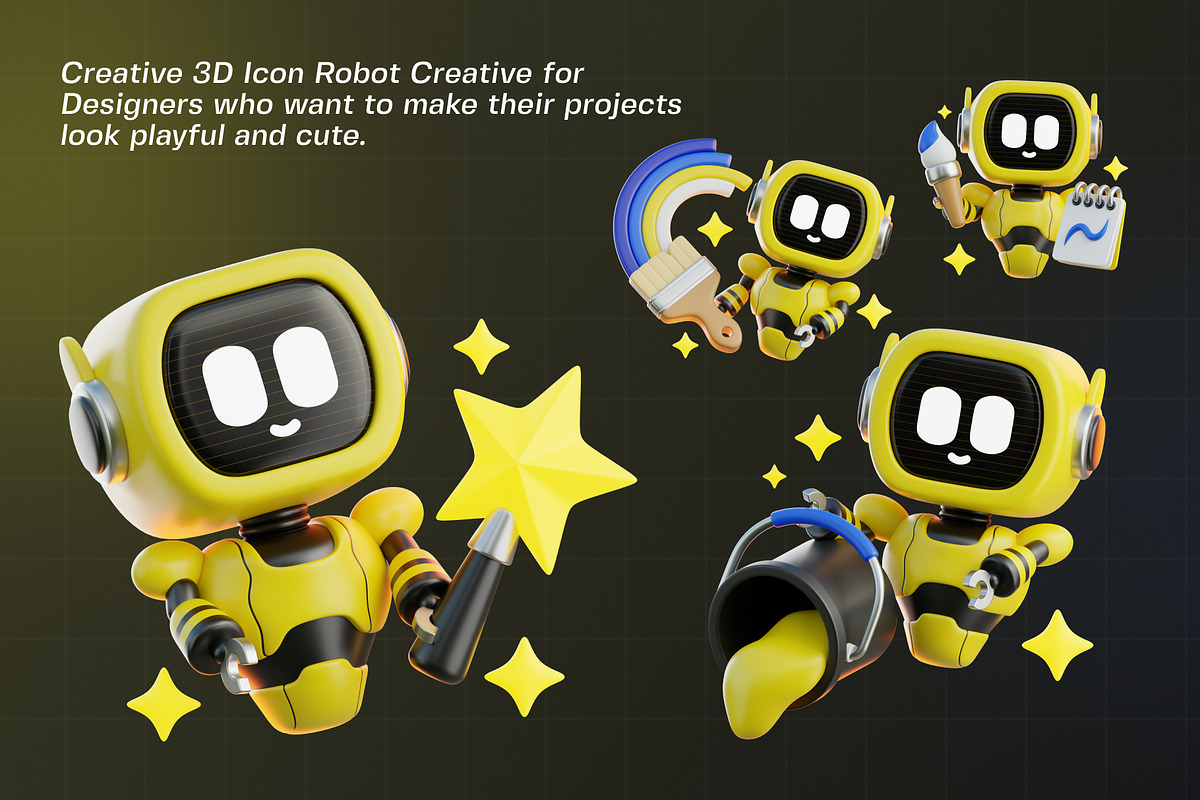Robot Creative 3D Icon Pack, an Object 3D Model by Tempcraft (Photo 2 of 5)
