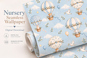 Cute Animals Nursery Wallpaper, a Wallpaper Graphic by by creative paper (Thumbnail 2 of 12)