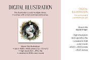 White Fox, Fern & Crystal Ball Image, an Animal Illustration by The Dutch Lady Designs (Thumbnail 3 of 4)
