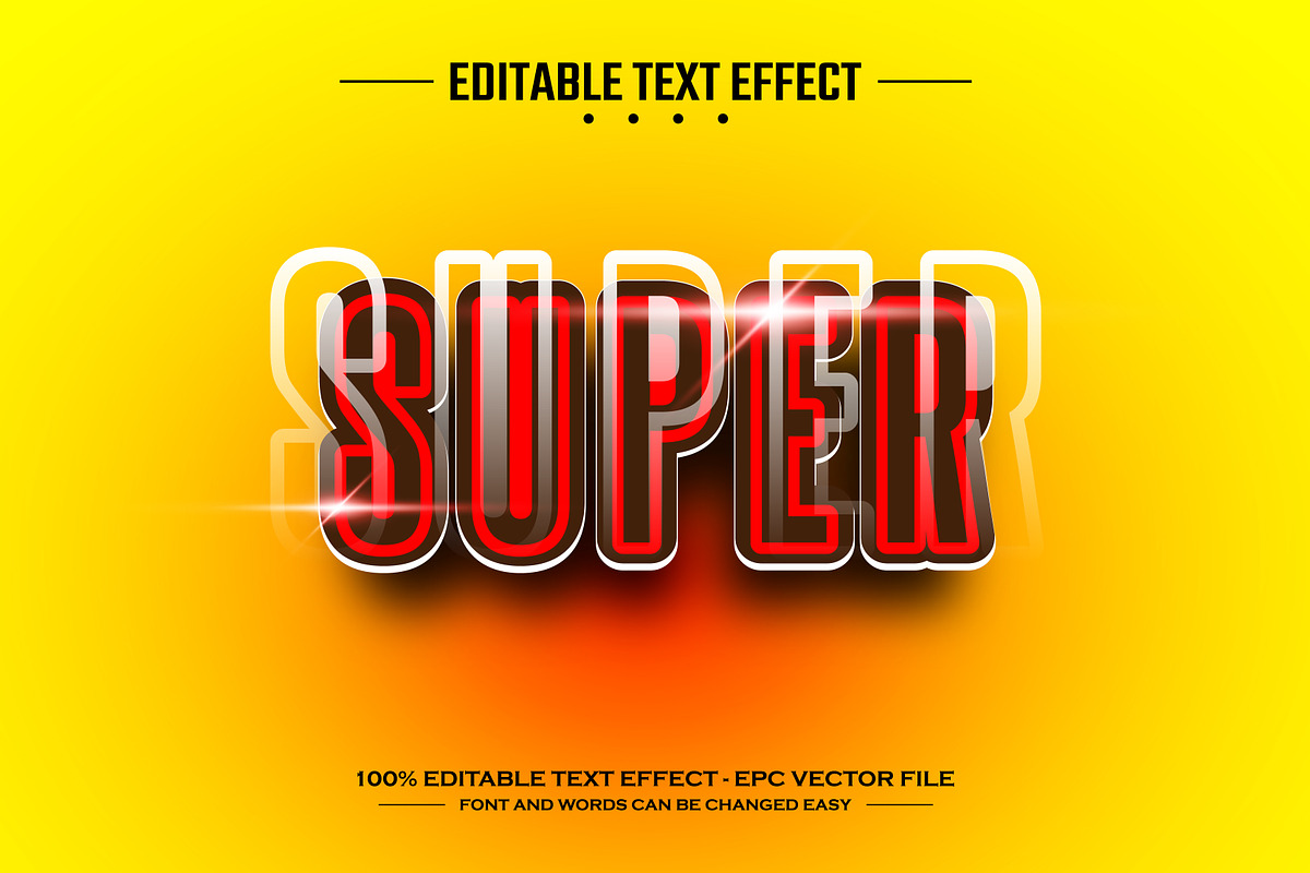 Super 3D editable text effect, a Layer Style Add-On by nicemorning (Photo 1 of 3)