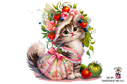 Vegetables Gardener Cat PNG Bundle, a Graphic by Clipart Bloom (Thumbnail 9 of 13)