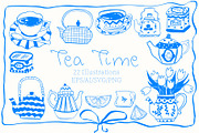 Tea Time line art, a Food Illustration by Carpet Tapete Pretzel (Thumbnail 1 of 7)