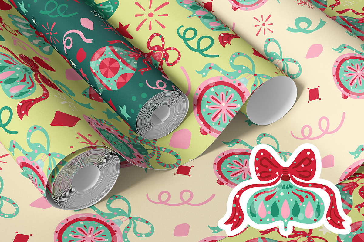 Christmas ornaments confetti pattern, a Pattern Graphic by Carpet Tapete Pretzel (Photo 9 of 11)