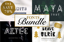 DECORATIVE FONT BUNDLE : 4 in 1