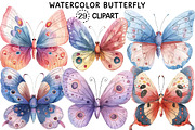 Watercolor Butterfly Png Clipart, an Illustration by Creative Art (Thumbnail 1 of 8)