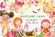 Watercolor Woodland Fairy Clipart, a Person Illustration by TanyaOak (Thumbnail 1 of 4)
