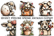 Quirky Peeking Spring Animals Clipar, an Illustration by OK Design (Thumbnail 2 of 6)