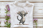 Whimsical Spring Cat Clipart, an Illustration by OK Design (Thumbnail 5 of 6)