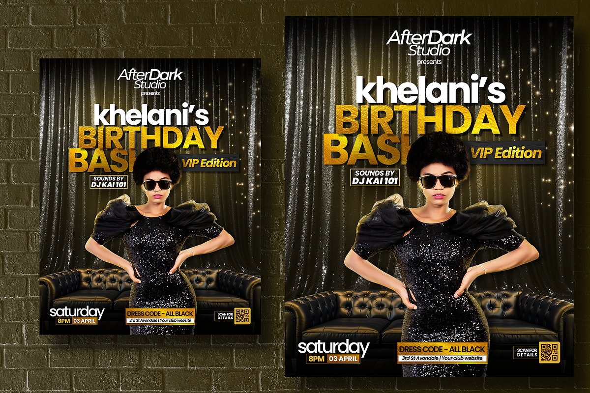 Luxury DJ birthday bash flyer Psd, a Social Media Template by AfterDark Studio (Photo 3 of 3)