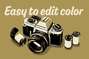 Vintage 35mm film camera, an Illustration by Serifs & Whiskey (Thumbnail 2 of 3)