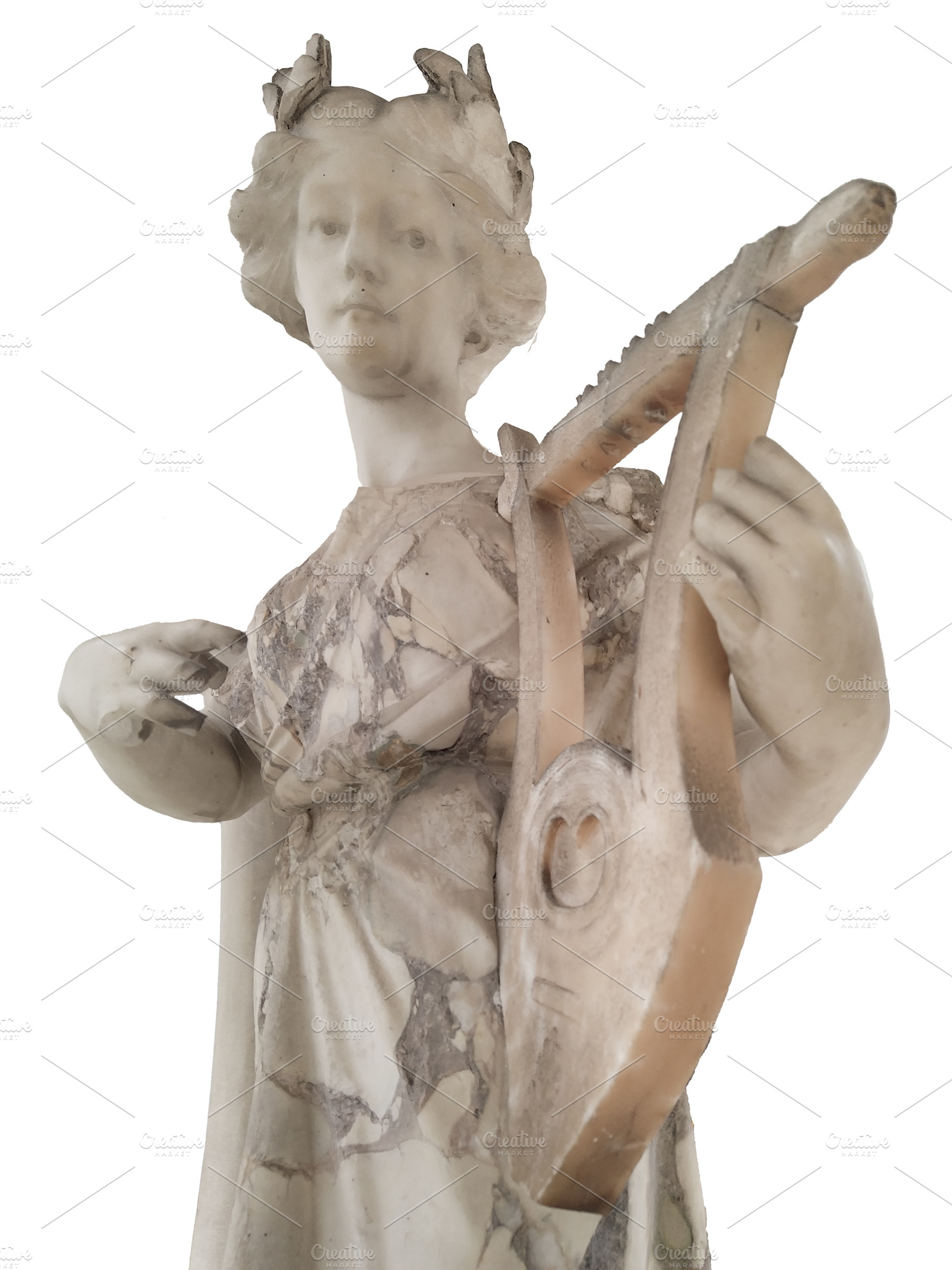 Statue of woman with lyre and crown, an Arts & Entertainment Photo by DanFLCreativo