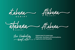 Atakana - Handwriting Script Font