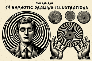 Hypnotic Spiral Illustrations Bundle, a Decorative Illustration by Ray Crimson