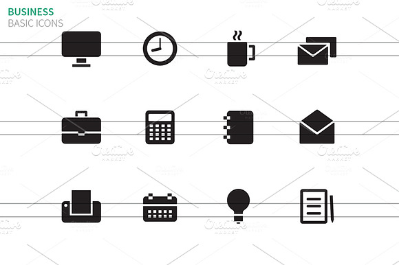 Business Icons On White