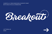 Breakout Bold Script Font, a Script Font by Letteralle Studios (Thumbnail 1 of 10)