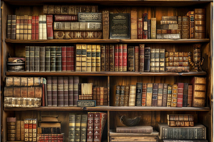 Antique bookshelf background, a School & Education Photo by Ylivdesign