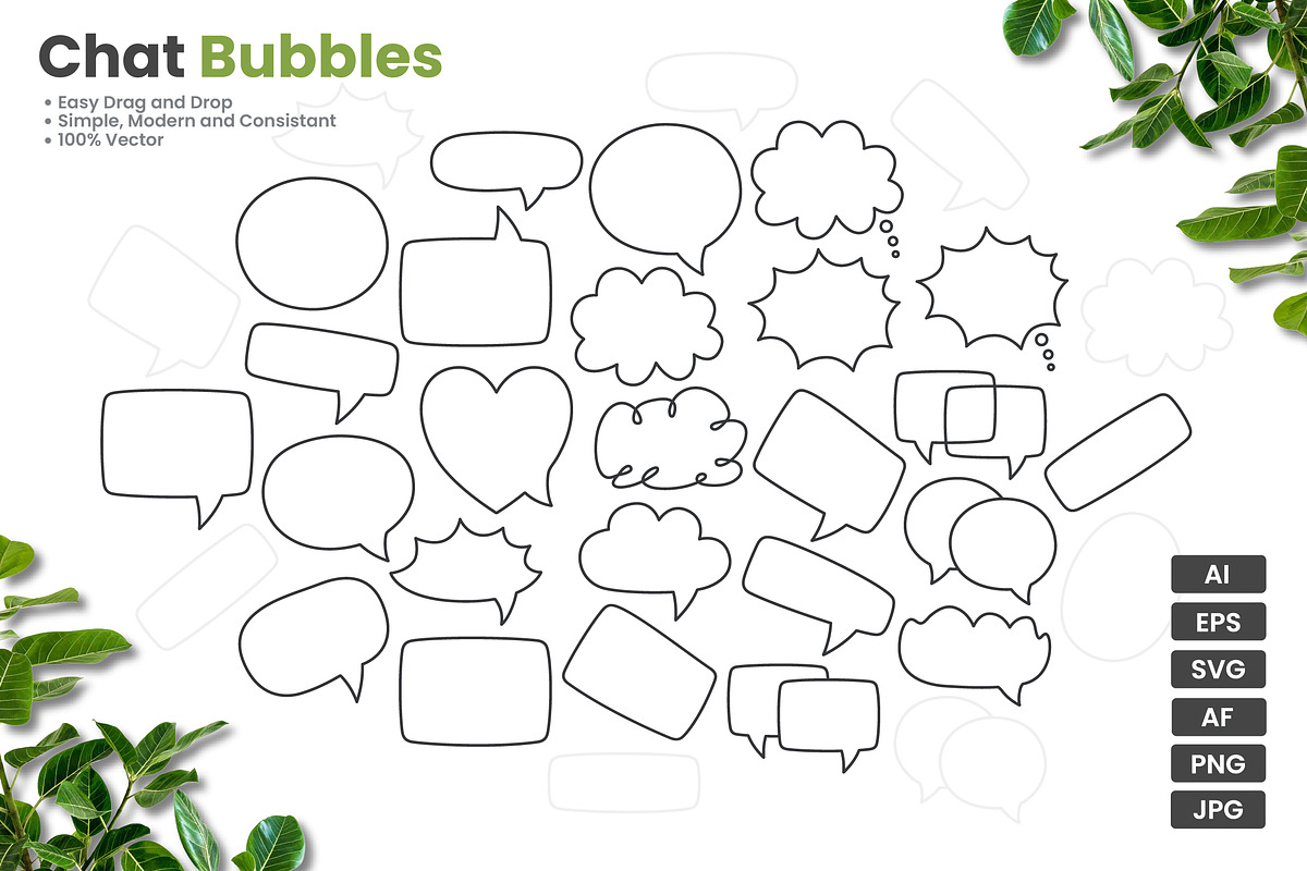 Chat Bubble Icons, an Outline Icon by erifqizeicon (Photo 1 of 3)