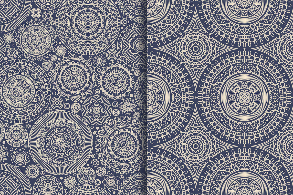 Set of 18 seamless pattern Mandala, a Pattern Graphic by NataLito (Photo 2 of 11)
