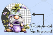 Whimsical Summer Gnome Clipart PNG, an Illustration by Canvas Craft (Thumbnail 2 of 7)