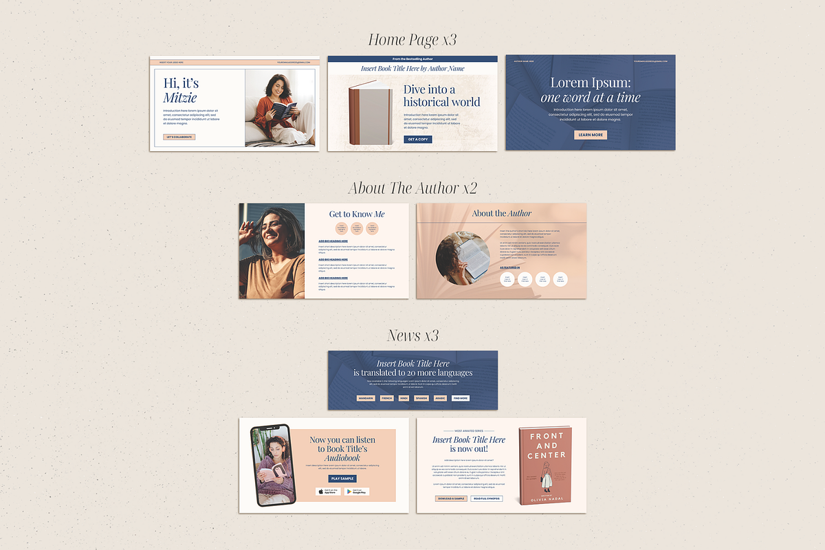 Author Website Canva Template, a Landing Page Template by Creatif Foundry (Photo 4 of 9)