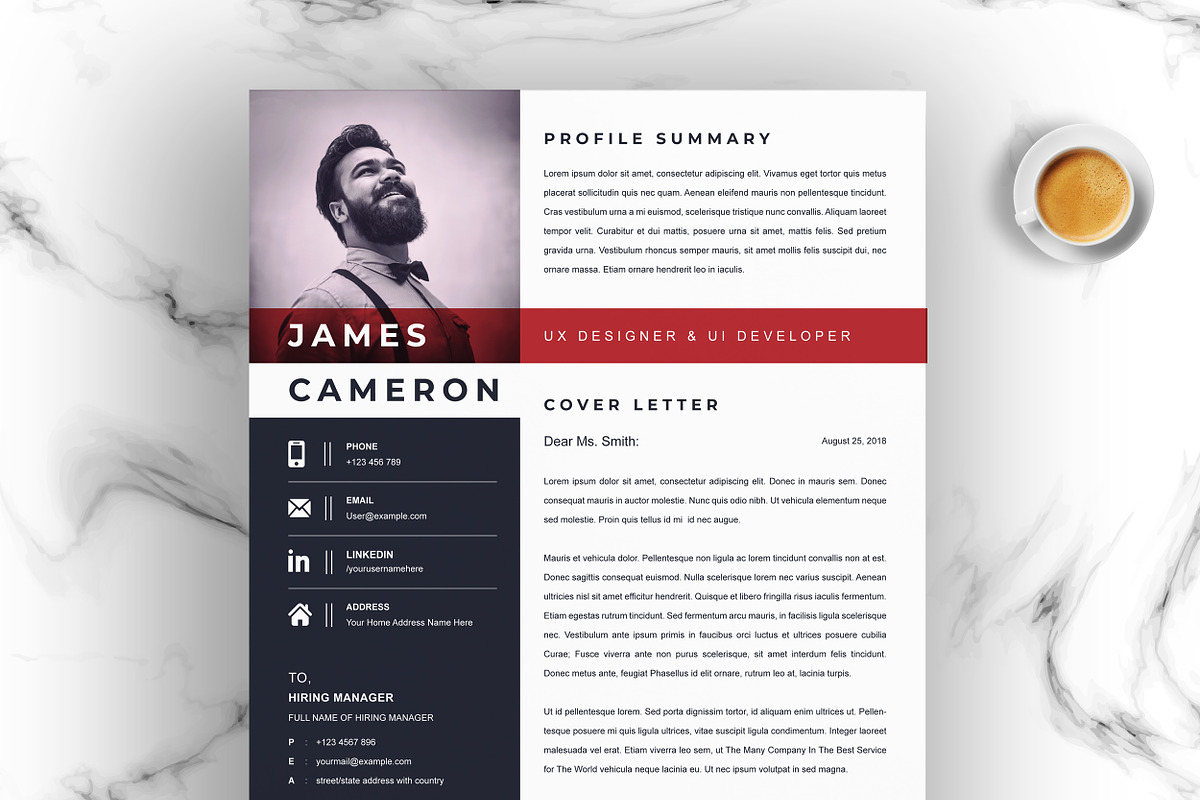 Resume/CV Design Template | MS Word, a Resume Template by ResumeInventor (Photo 4 of 6)