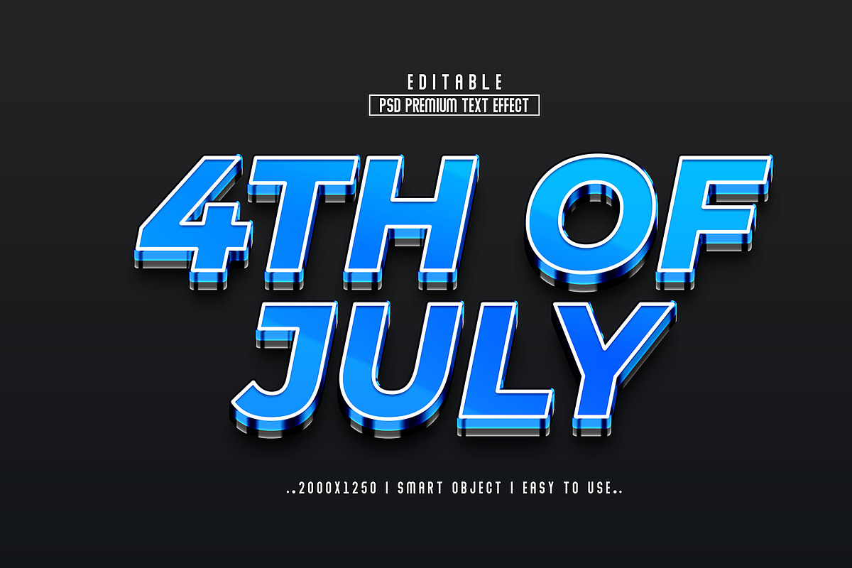PSD 4Th Of July 3D Editable, a Layer Style Add-On by Md Jahidul99 (Photo 1 of 2)