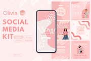 Olivia Social Media Kit Canva, a Social Media Template by ElladesignCo (Thumbnail 1 of 5)