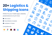 Logistics and Shipping Icons, a Duotone Icon by Brickclay (Thumbnail 1 of 7)