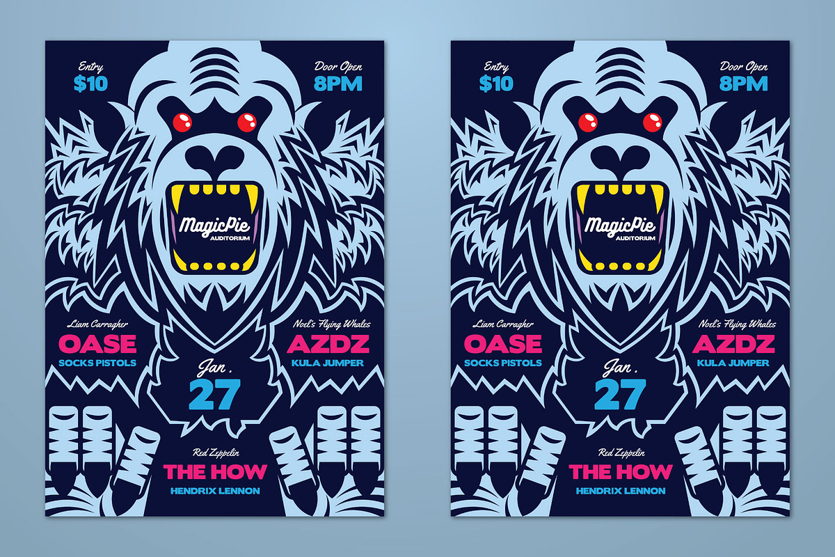 Yeti Winter Indie Rock Flyer, a Flyer Template by ashenterprise (Photo 2 of 3)
