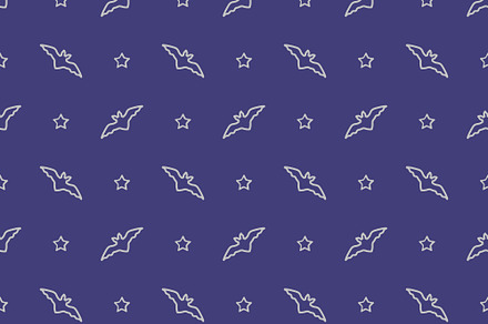 Seamless bats and stars, a Pattern Graphic by elyomys