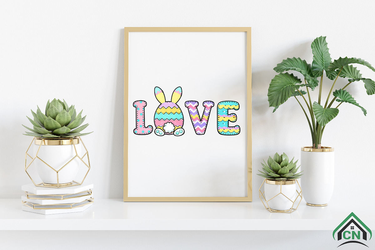 Cute Easter LOVE PNG, an Illustration by Craft Nest (Photo 3 of 4)