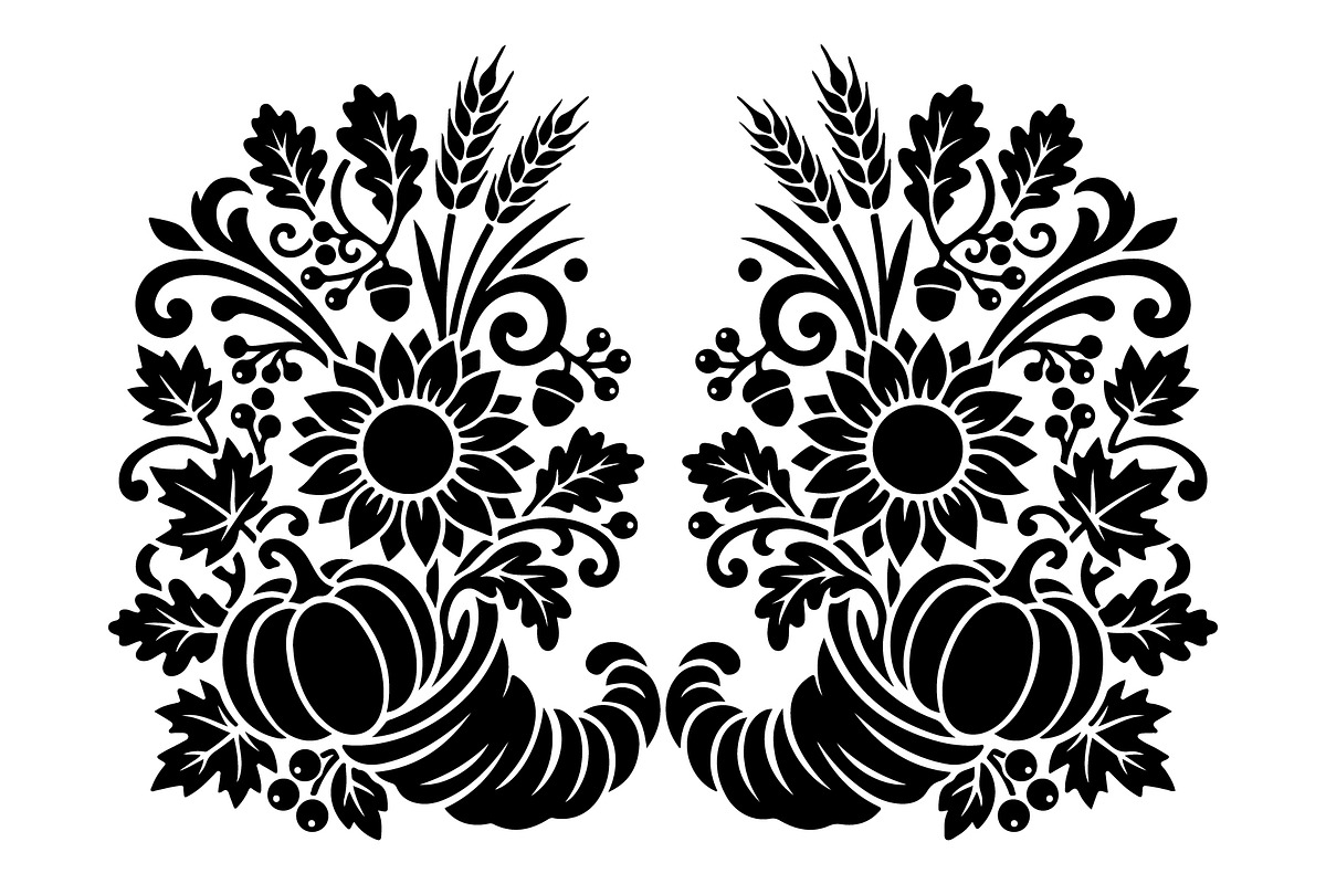 Elegant Floral Pumpkin Cornucopia, an Object Graphic by Gfx_Store (Photo 12 of 16)