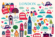 Illustrations with London symbols, a Decorative Illustration by MoleskoStudio (Thumbnail 2 of 9)