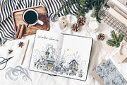 Christmas winter houses, city scene, an Illustration by Artmanata (Thumbnail 2 of 17)