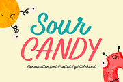 Sour Candy Handwriting, a Handwritten Font by Littlehand (Thumbnail 1 of 9)