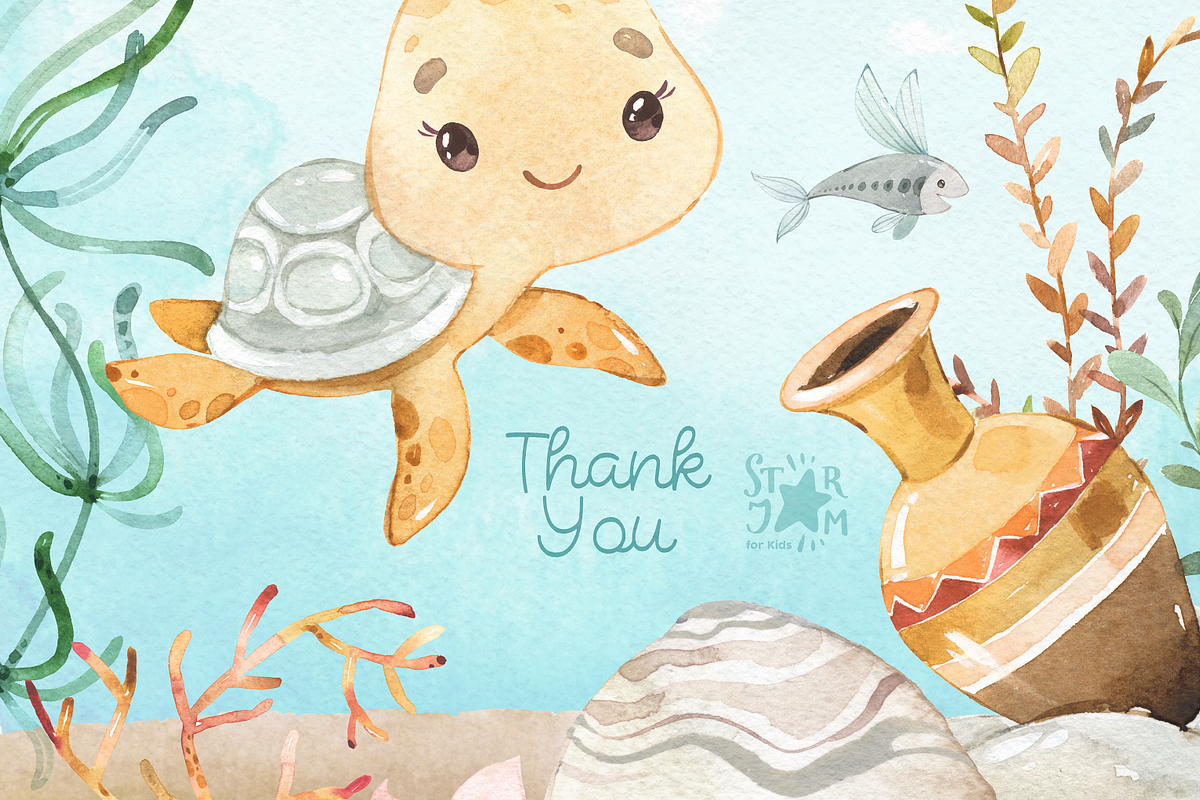 In The Sea. Watercolor Collection, an Animal Illustration by StarJam (Photo 5 of 5)