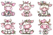 Watercolor Cow Heart clipart, an Illustration by CraftArtStudio (Thumbnail 4 of 5)