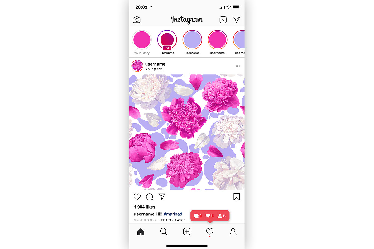 Peonies & Colored Splashes, a Pattern Graphic by MarynaPetrovska (Photo 11 of 11)
