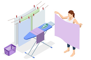 Isometric illustration of a woman, an Object Illustration by Golden Sikorka