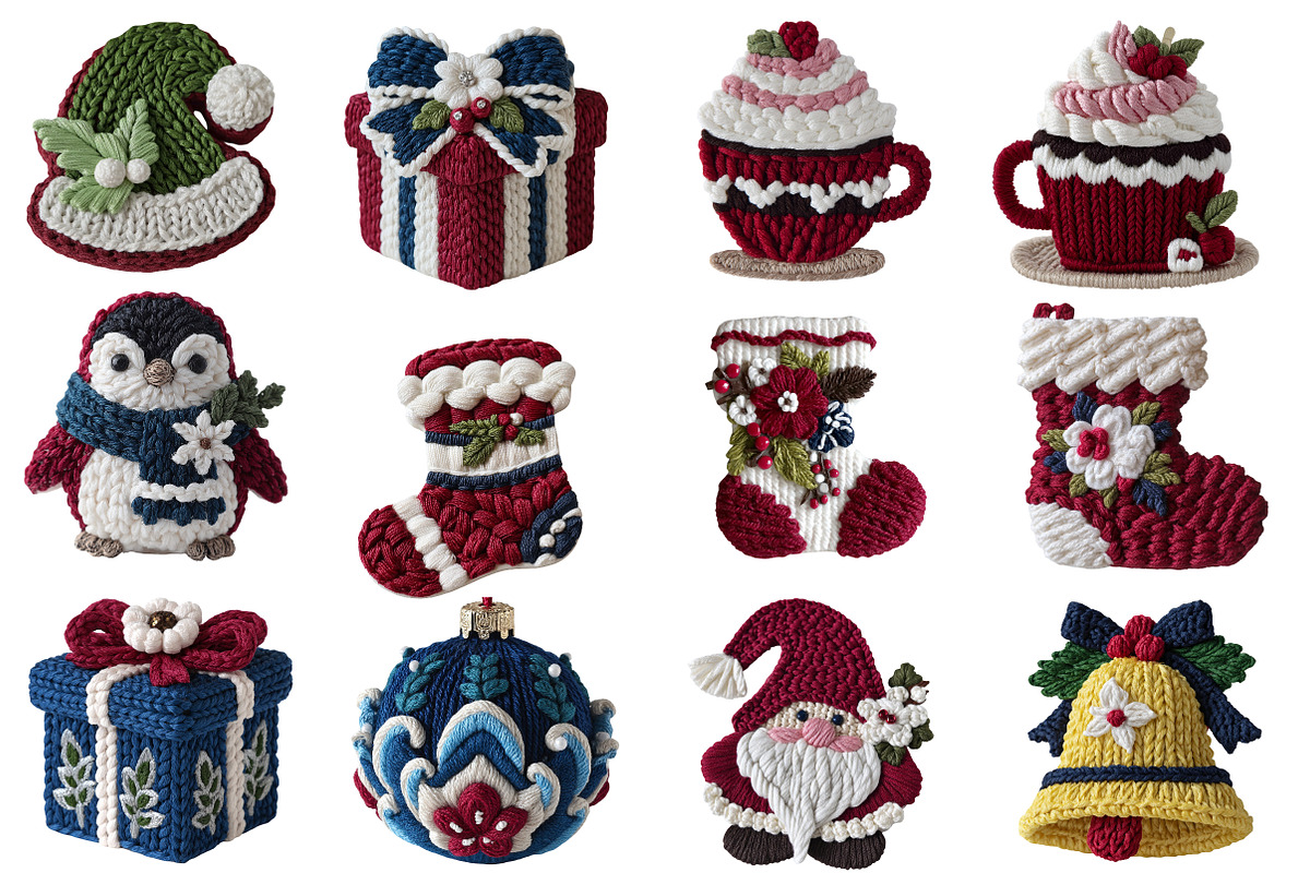 Latch Hook Yarn Christmas Clipart, an Illustration by Designworld (Photo 3 of 5)