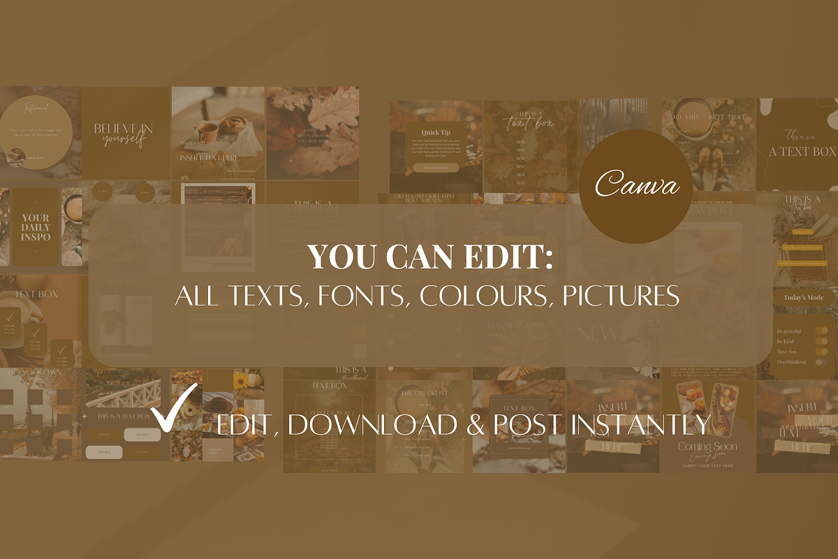 Autumn Themed Instagram Templates, a Social Media Template by SociallyyCreative (Photo 4 of 10)